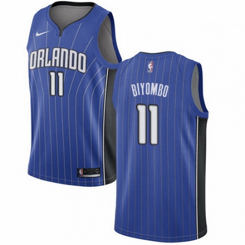 Mens Nike Orlando Magic 11 Bismack Biyombo Swingman Royal Blue Road NBA Jersey Icon Edition