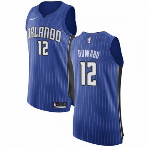 Mens Nike Orlando Magic 12 Dwight Howard Authentic Royal Blue Road NBA Jersey Icon Edition