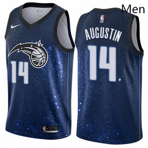 Mens Nike Orlando Magic 14 DJ Augustin Authentic Blue NBA Jersey