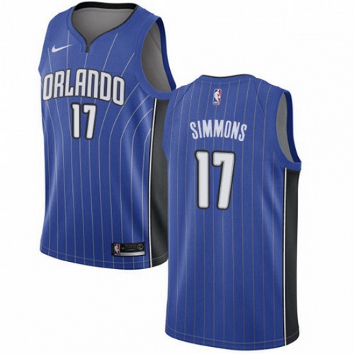 Mens Nike Orlando Magic 17 Jonathon Simmons Swingman Royal Blue Road NBA Jersey Icon Edition