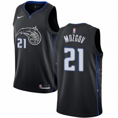 Mens Nike Orlando Magic 21 Timofey Mozgov Swingman Black NBA Jersey City Edition