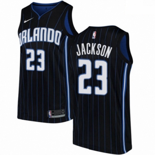 Mens Nike Orlando Magic 23 Justin Jackson Authentic Black NBA Jersey Statement Edition