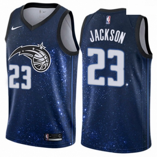 Mens Nike Orlando Magic 23 Justin Jackson Authentic Blue NBA Jersey City Edition