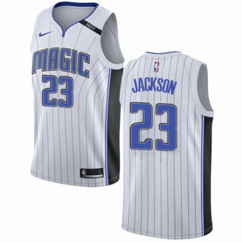 Mens Nike Orlando Magic 23 Justin Jackson Authentic White NBA Jersey Association Edition