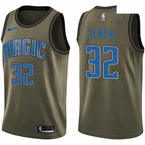 Mens Nike Orlando Magic 32 Shaquille ONeal Swingman Green Salute