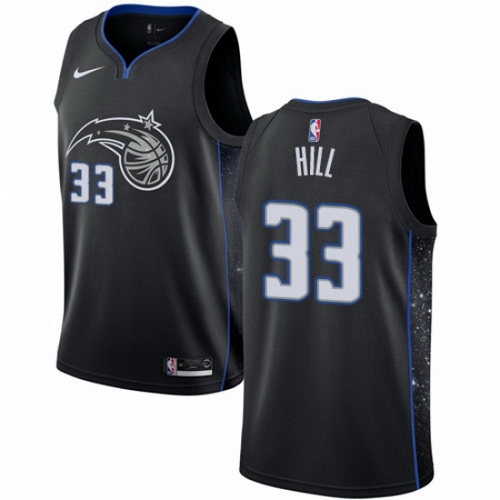 Mens Nike Orlando Magic 33 Grant Hill Swingman Black NBA Jersey City Edition