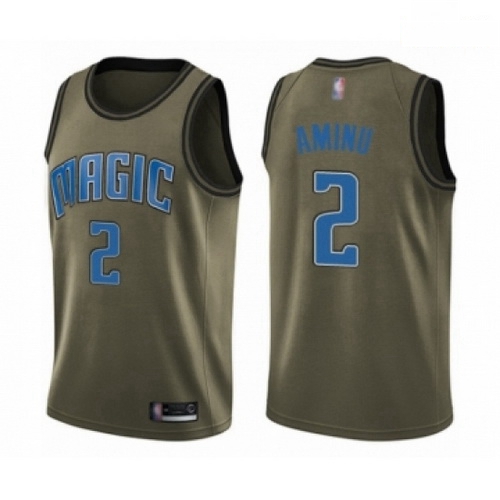 Mens Orlando Magic 2 Al Farouq Aminu Swingman Green Salute to Service Basketball Jers