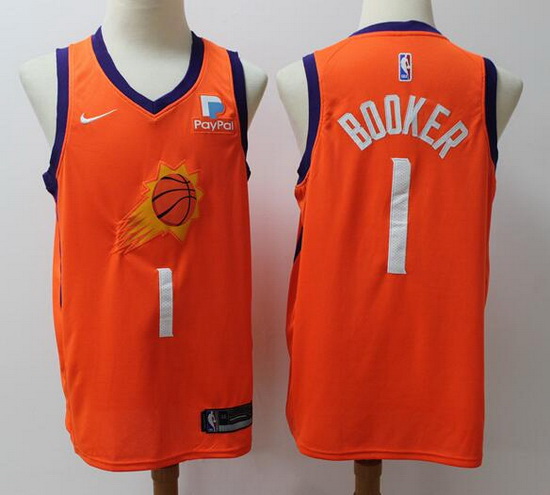 Suns  1 Devin Booker Orange Basketball Swingman Edition 2019 2020 Jersey