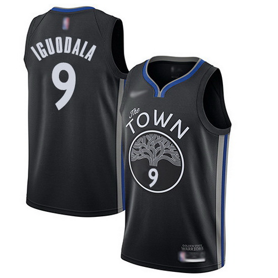 Warriors  9 Andre Iguodala Black Basketball Swingman City Edition 2019 20 Jersey