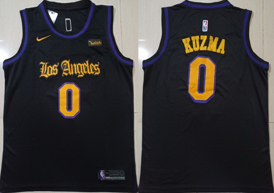 Lakers 0 Kyle Kuzma Black Nike Swingman Jersey