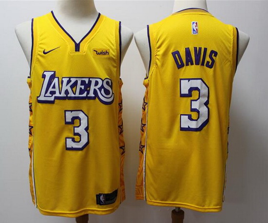 Men Lakers 3 Anthony Davis Yellow City Edition Jersey