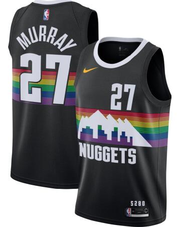 Men Nuggets 27 Jamal Murray Black City Edition Jersey