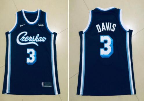 Men Los Angeles Lakers Crenshaw Concept #3 Anthony Davis Blue NBA Jersey