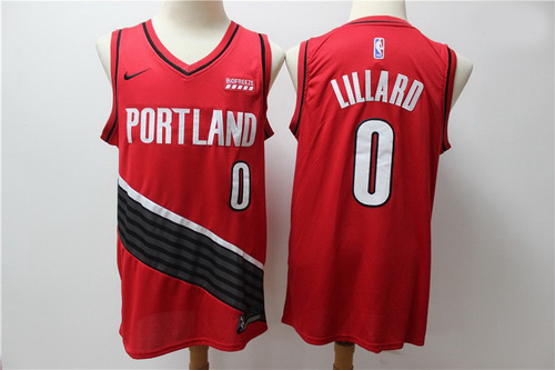 Blazers 0 Damian Lillard Red City Edition Nike Swingman Jersey