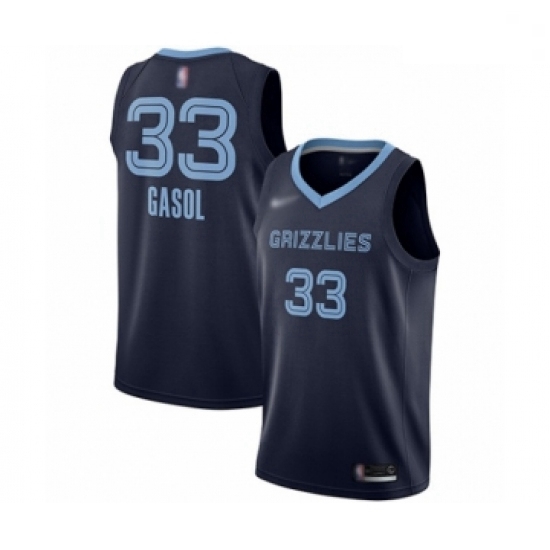 Grizzlies 33 Marc Gasol Navy Blue Basketball Swingman Icon Edition Jersey