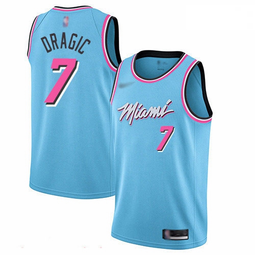 Heat 7 Goran Dragic Blue Basketball Swingman City Edition 2019 20 Jersey