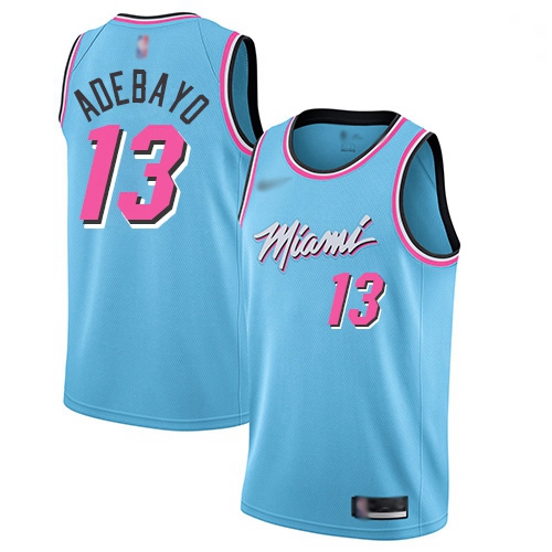 Heat 13 Bam Adebayo Blue Basketball Swingman City Edition 2019 2