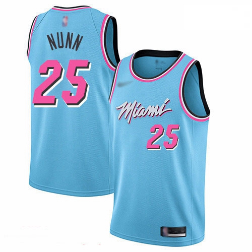 Heat 25 Kendrick Nunn Blue Basketball Swingman City Edition 2019