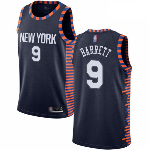 Knicks 9 R J  Barrett Navy Basketball Swingman City Edition 2019 20 Jersey