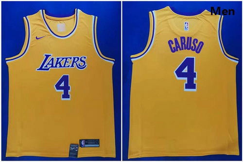 Lakers 4 Alex Caruso Yellow Nike City Edition Swingman Jersey