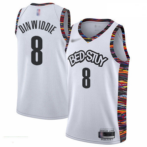 Nets 8 Spencer Dinwiddie White Basketball Swingman City Edition 