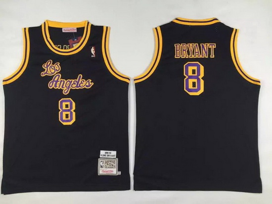 Men Adidas Lakers 8 Kobe Bryant Black Throwback NBA Jersey