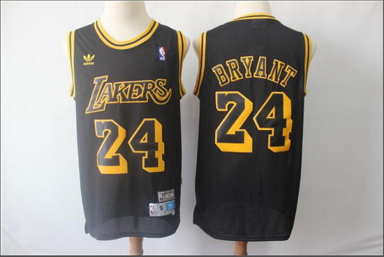 Men Adidas Lakers 24 Kobe Bryant Black Throwback NBA Jersey