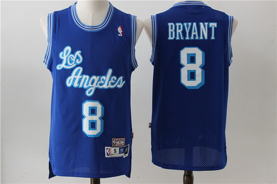 Men Lakers 8 Kobe Bryant Blue Hardwood Classics Jersey