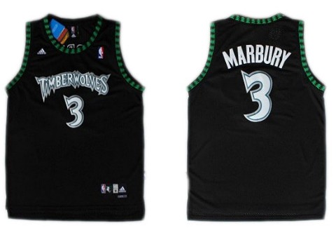 Minnesota Timberwolves #3 Stephon Marbury Black Swingman Jersey