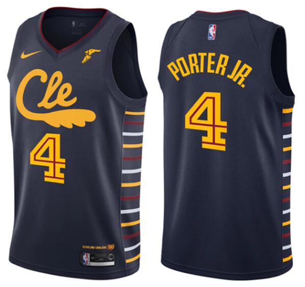 Men Nike Cleveland Cavaliers 4 KEVIN PORTER JR Blue NBA Jersey