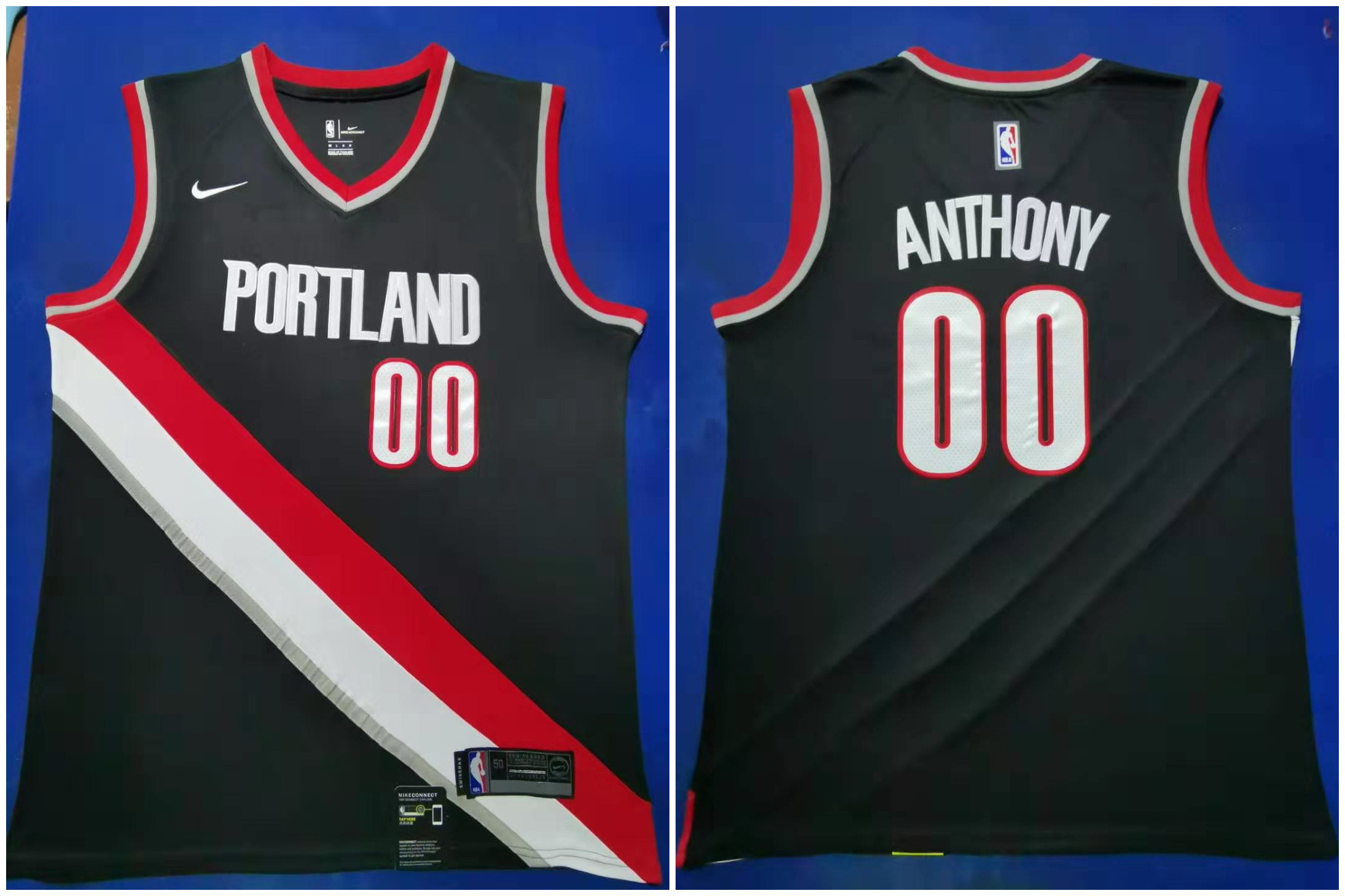 Blazers 00 Carmelo Anthony Black 2019 20 Nike Swingman Jersey