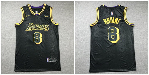 Lakers 8 Kobe Bryant Black Nike City Edition Swingman Jersey