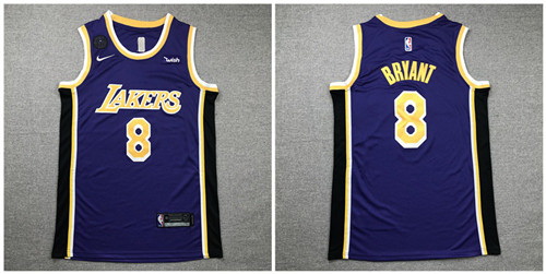 Lakers 8 Kobe Bryant Purple Nike KB Patch Swingman Jersey