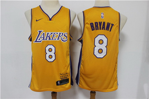 Lakers 8 Kobe Bryant Yellow Nike Swingman Jersey