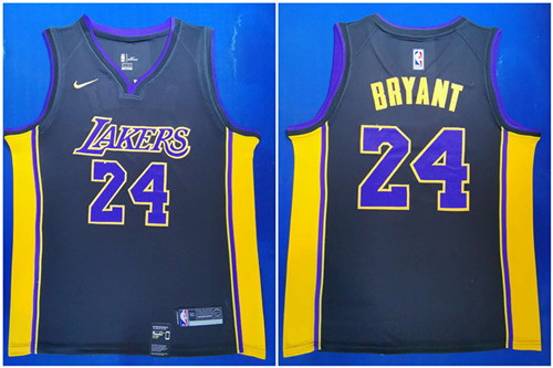 Lakers 24 Kobe Bryant Black Nike Swingman Jersey