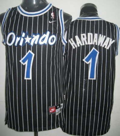 Men Nike Magic 1 Tim Hardway Black Throwback NBA Stitched Jersey