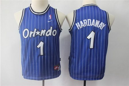 Men Nike Magic 1 Tim Hardway Blue Throwback NBA Stitched Jersey