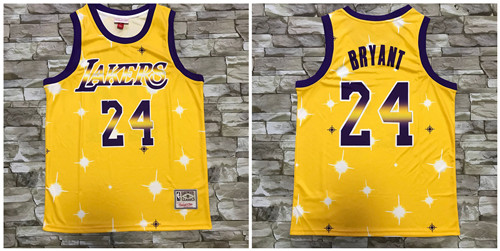 Lakers 24 Kobe Bryant Yellow Star Hardwood Classics Jersey