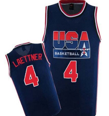 1992 Olympics Team USA 4 Christian Laettner Navy Blue Swingman Jersey