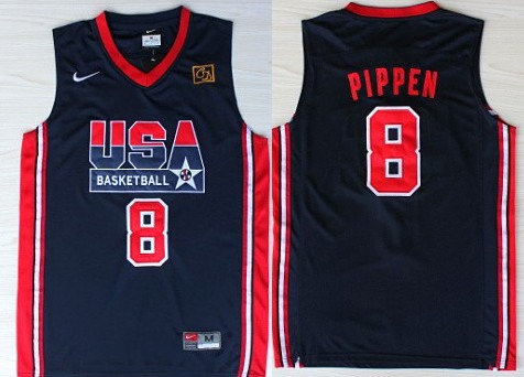 1992 Olympics Team USA 8 Scottie Pippen Navy Blue Swingman Jersey