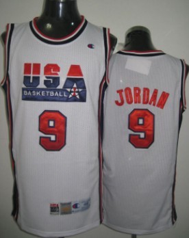 1992 Olympics Team USA 9 Michael Jordan White Swingman Jersey