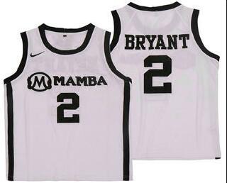 Men Los Angeles Lakers 2 Kobe Bryant Mamba White Stitched NBA Jersey