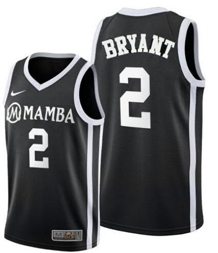 Men Los Angeles Lakers 2 Kobe Bryant Mamba Black Stitched NBA Jersey