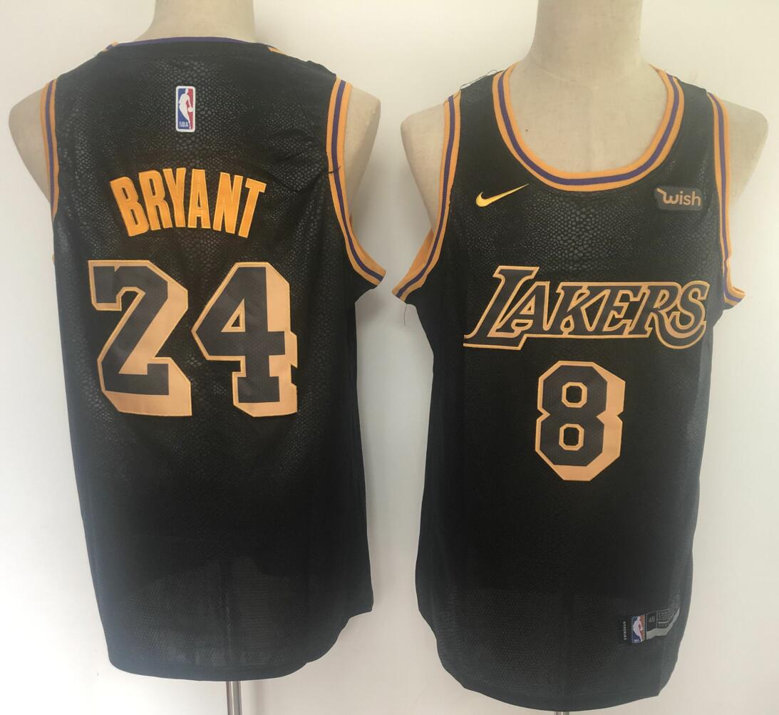 Lakers 8  26 24 Kobe Bryant Black Nike City Edition Swingman Jersey