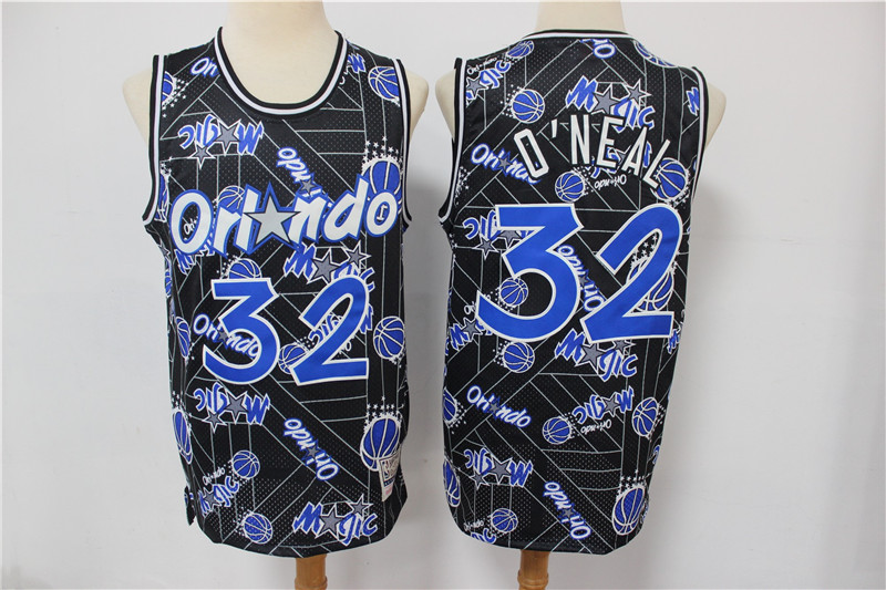 Magic 32 Shaquille O 27Neal Black Tear Up Pack Hardwood Classics Swingman Jersey