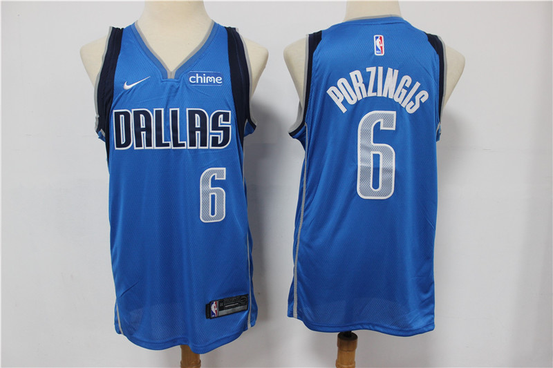 Mavericks 6 Kristaps Porzingis Blue Nike Swingman Jersey