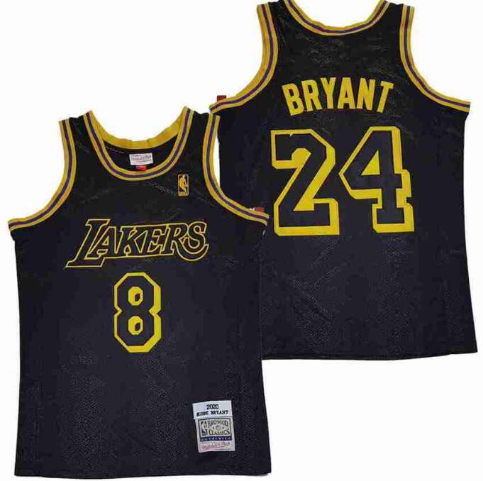 Men Lakers Front 8 Back 24 Kobe Bryant Black Mabma Edition NBA Jersey