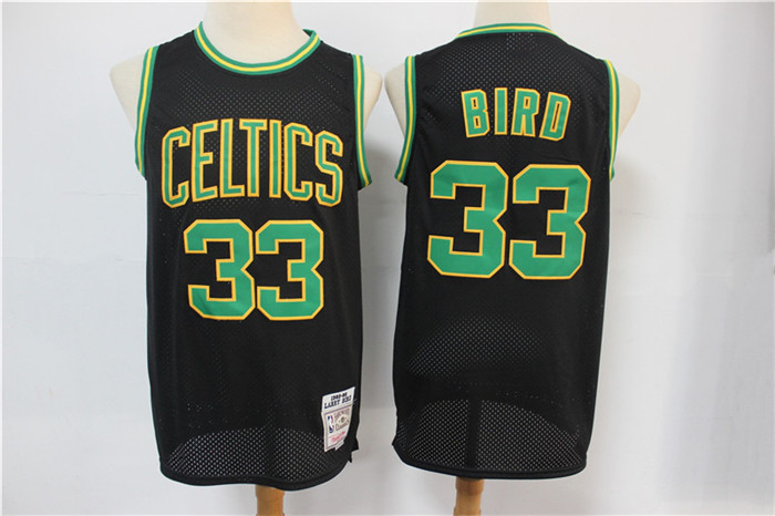 Celtics Bape 33 Larry Bird Black Hardwood Classics Jersey