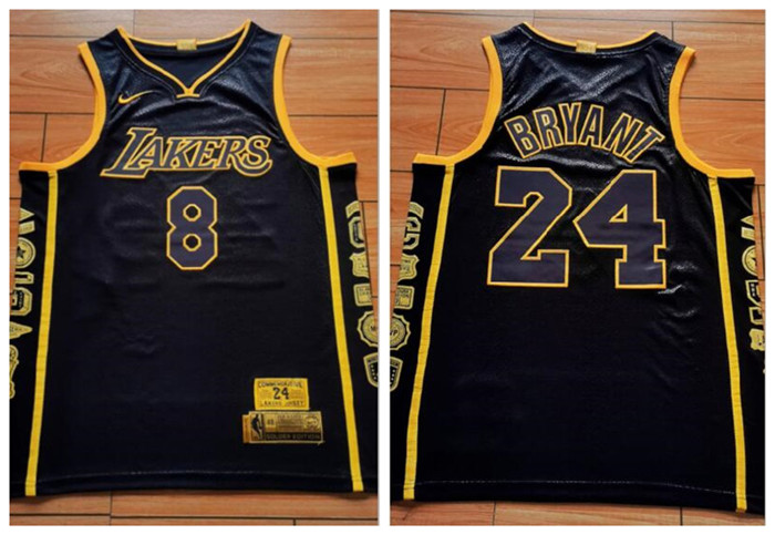 Lakers 8  26 24 Kobe Bryant Black Retirement Commemorative Swingman Jersey