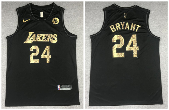 Lakers 24 Kobe Bryant Black Commemorative Swingman Jersey